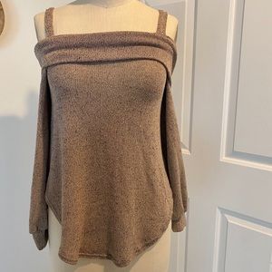 Mocha Knit Cold shoulder Top